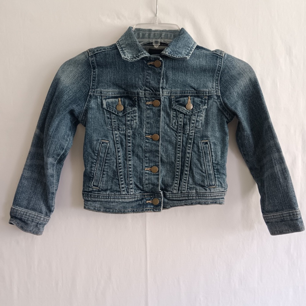 Gap Kids Girls Icon Denim Jacket S 6-7 yrs Trucker Snap Front